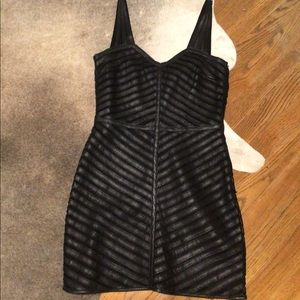 Parker Leather and Mesh Dress